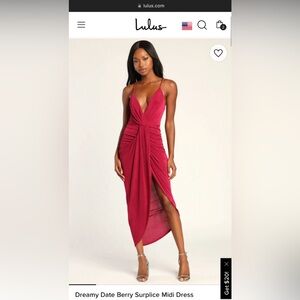 Lulu’s Dreamy Date Strappy Red High Low Midi Dress